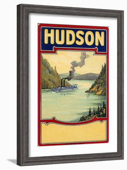 Steamboat on the Hudson River-null-Framed Art Print