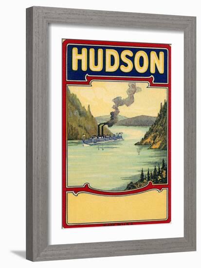 Steamboat on the Hudson River-null-Framed Art Print