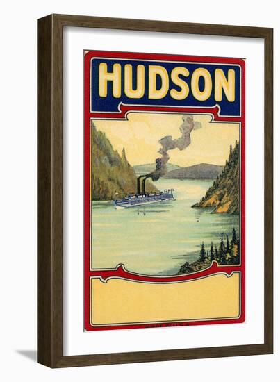 Steamboat on the Hudson River-null-Framed Art Print