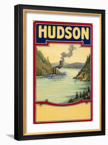 Steamboat on the Hudson River-null-Framed Art Print