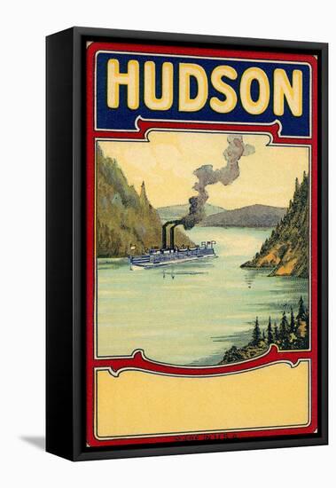 Steamboat on the Hudson River-null-Framed Stretched Canvas