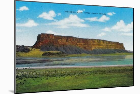 Steamboat Rock, Upper Grand Coulee Dam - Grand Coulee Dam, WA-Lantern Press-Mounted Art Print