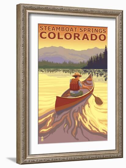 Steamboat Springs, CO - Canoe-Lantern Press-Framed Art Print