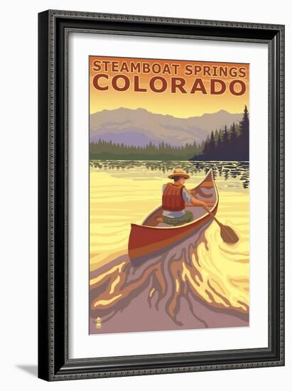 Steamboat Springs, CO - Canoe-Lantern Press-Framed Art Print