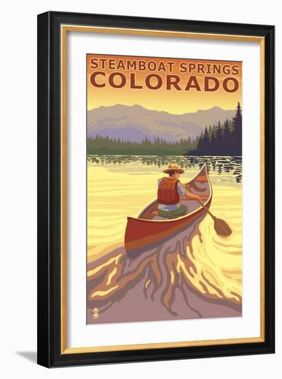 Steamboat Springs, CO - Canoe-Lantern Press-Framed Art Print