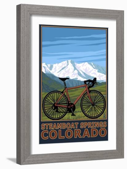 Steamboat Springs, CO - Mountain Bike-Lantern Press-Framed Art Print