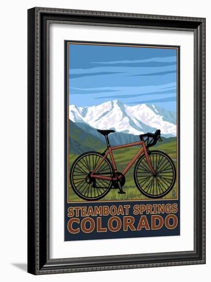 Steamboat Springs, CO - Mountain Bike-Lantern Press-Framed Art Print