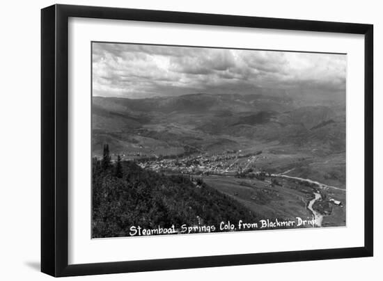 Steamboat Springs, Colorado - Aerial View of Town from Blackmer Drive-Lantern Press-Framed Art Print