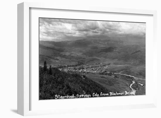 Steamboat Springs, Colorado - Aerial View of Town from Blackmer Drive-Lantern Press-Framed Art Print