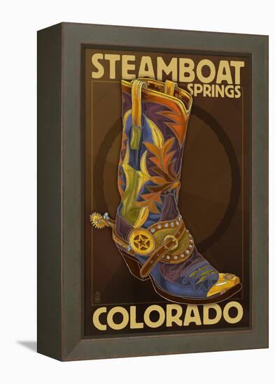 Steamboat Springs, Colorado - Boot-Lantern Press-Framed Stretched Canvas