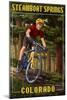 Steamboat Springs, Colorado - Mountain Biker in Trees-Lantern Press-Mounted Art Print