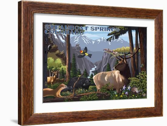 Steamboat Springs, Colorado - Wildlife Utopia-Lantern Press-Framed Art Print