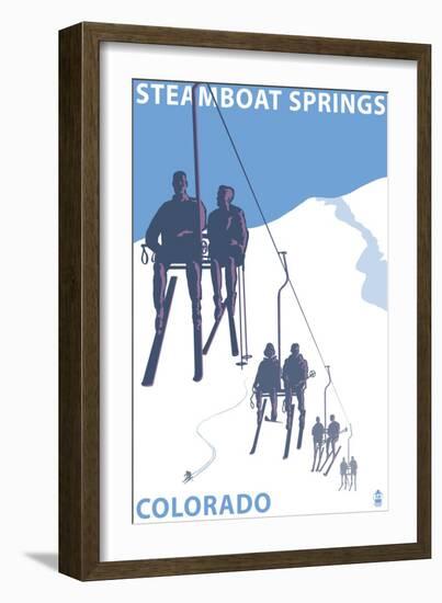 Steamboat Springs, Ski Lift-Lantern Press-Framed Art Print