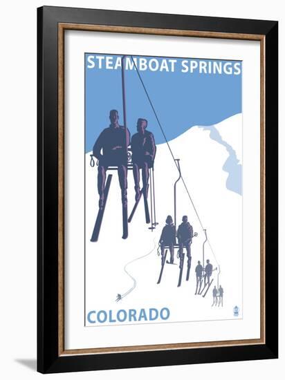 Steamboat Springs, Ski Lift-Lantern Press-Framed Art Print