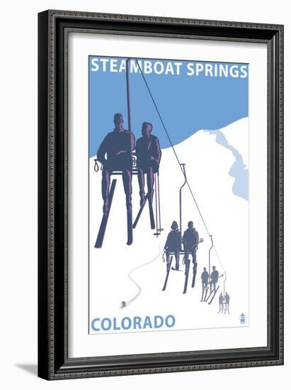 Steamboat Springs, Ski Lift-Lantern Press-Framed Art Print