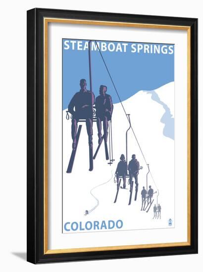 Steamboat Springs, Ski Lift-Lantern Press-Framed Art Print