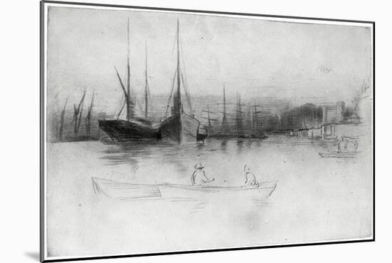 Steamboats Off the Tower, 1875-James Abbott McNeill Whistler-Mounted Giclee Print