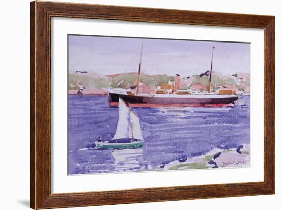 Steamer and Yacht, Iona-Francis Campbell Cadell-Framed Premium Giclee Print