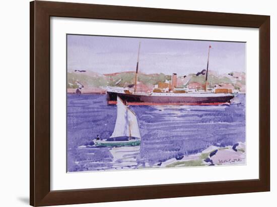 Steamer and Yacht, Iona-Francis Campbell Cadell-Framed Premium Giclee Print