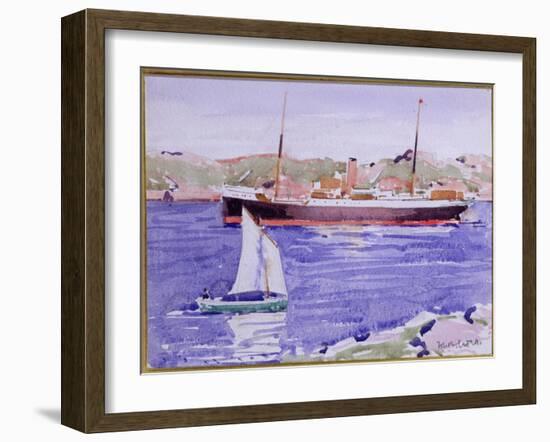 Steamer and Yacht, Iona-Francis Campbell Boileau Cadell-Framed Giclee Print