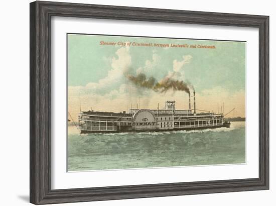 Steamer between Louisville and Cincinnati, Ohio-null-Framed Art Print