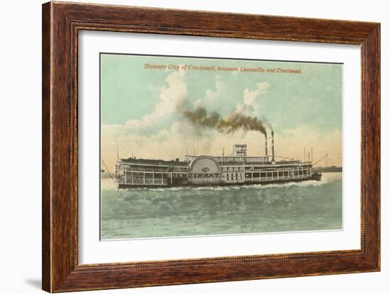 Steamer between Louisville and Cincinnati, Ohio-null-Framed Art Print