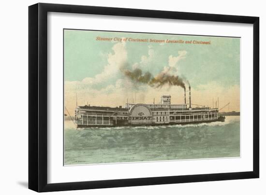 Steamer between Louisville and Cincinnati, Ohio-null-Framed Art Print