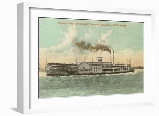 Steamer between Louisville and Cincinnati, Ohio-null-Framed Art Print