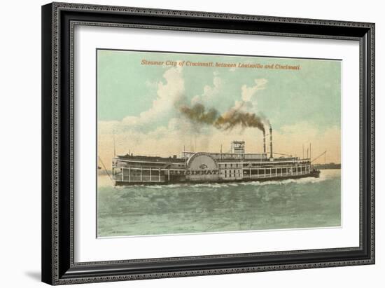 Steamer between Louisville and Cincinnati, Ohio-null-Framed Art Print