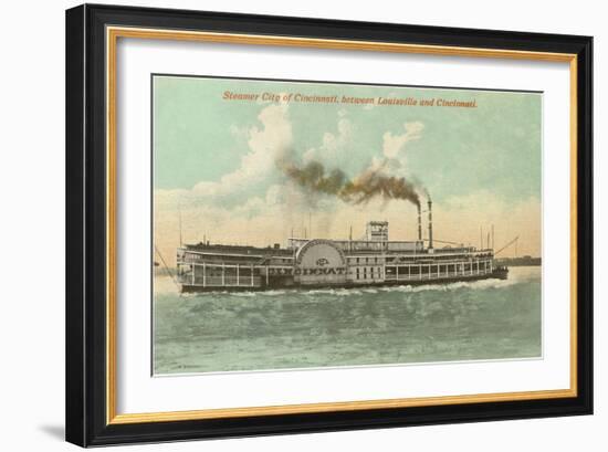 Steamer between Louisville and Cincinnati, Ohio-null-Framed Art Print