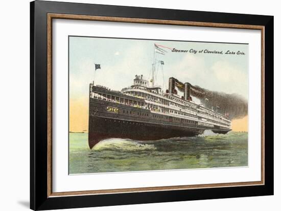 Steamer City of Cleveland, Lake Erie-null-Framed Art Print