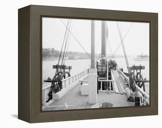 Steamer Clermont, deck, looking aft, 1909-Detroit Publishing Co.-Framed Premier Image Canvas