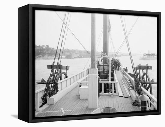 Steamer Clermont, deck, looking aft, 1909-Detroit Publishing Co.-Framed Premier Image Canvas