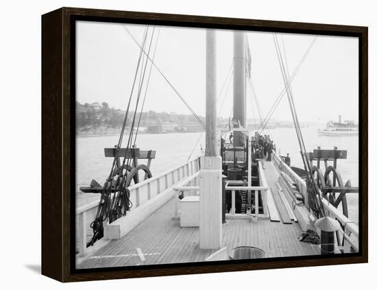 Steamer Clermont, deck, looking aft, 1909-Detroit Publishing Co.-Framed Premier Image Canvas