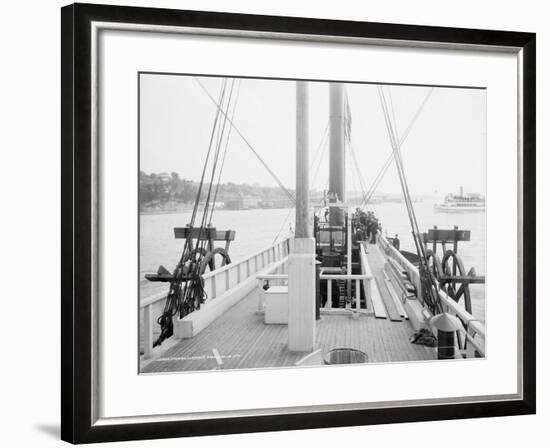 Steamer Clermont, deck, looking aft, 1909-Detroit Publishing Co.-Framed Photographic Print