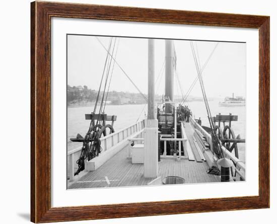 Steamer Clermont, deck, looking aft, 1909-Detroit Publishing Co.-Framed Photographic Print