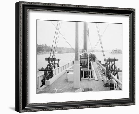 Steamer Clermont, deck, looking aft, 1909-Detroit Publishing Co.-Framed Photographic Print