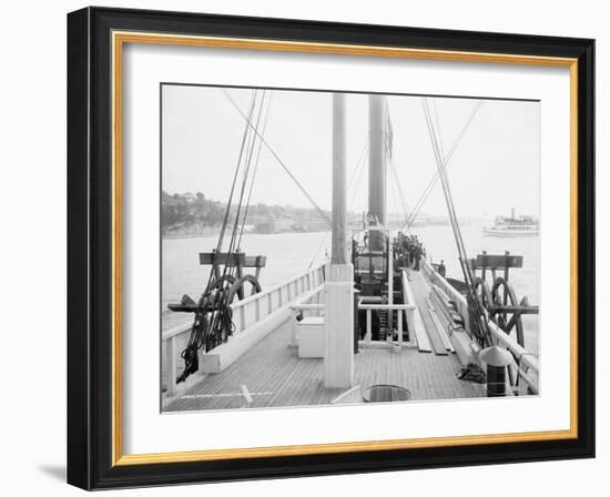 Steamer Clermont, deck, looking aft, 1909-Detroit Publishing Co.-Framed Photographic Print