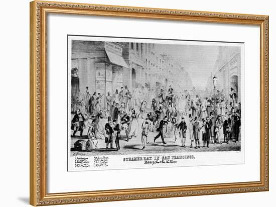 Steamer Day in San Francisco, California, 19th Century-null-Framed Giclee Print