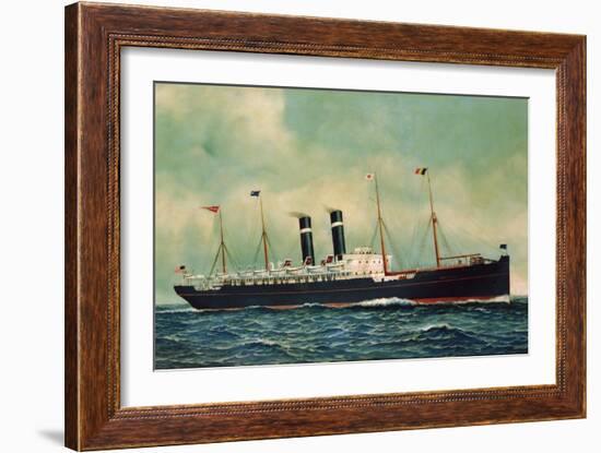 Steamer Kroonland, 1903-Antonio Jacobsen-Framed Giclee Print