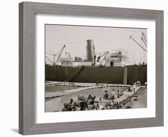 Steamer Loading Hides, New Orleans, La.-null-Framed Photo