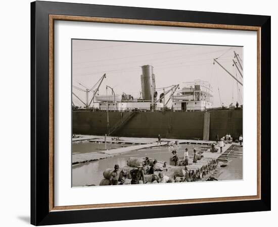 Steamer Loading Hides, New Orleans, La.-null-Framed Photo