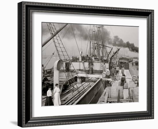 Steamer Loading Resin, Gulfport, Miss.-null-Framed Photo