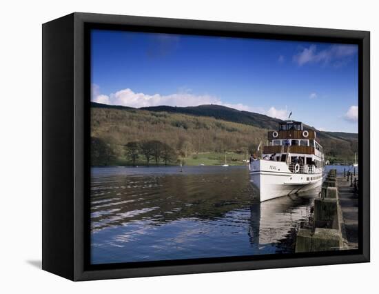 Steamer on Lake Windermere, Lake District National Park, Cumbria, England, United Kingdom-David Hughes-Framed Premier Image Canvas
