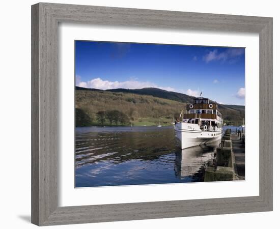 Steamer on Lake Windermere, Lake District National Park, Cumbria, England, United Kingdom-David Hughes-Framed Photographic Print