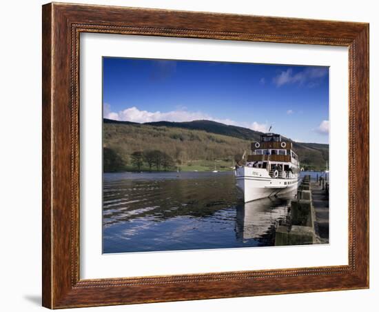 Steamer on Lake Windermere, Lake District National Park, Cumbria, England, United Kingdom-David Hughes-Framed Photographic Print