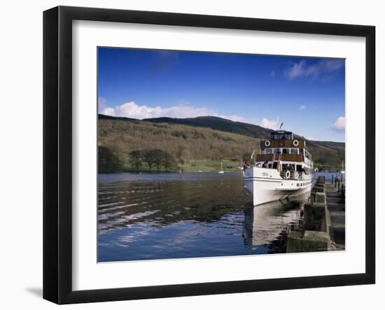 Steamer on Lake Windermere, Lake District National Park, Cumbria, England, United Kingdom-David Hughes-Framed Photographic Print