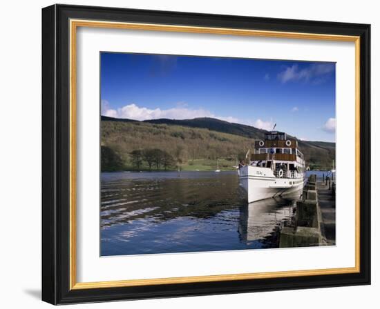 Steamer on Lake Windermere, Lake District National Park, Cumbria, England, United Kingdom-David Hughes-Framed Photographic Print