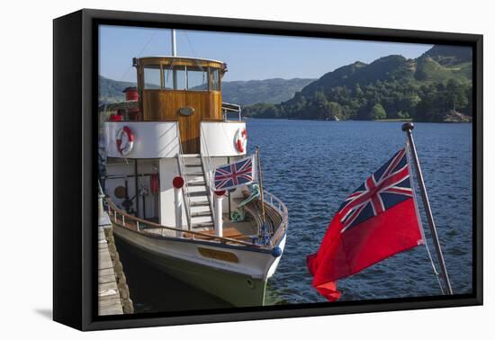 Steamer Raven at Glenridding Pier, Ullswater, Lake District National Park, Cumbria, England-James Emmerson-Framed Premier Image Canvas