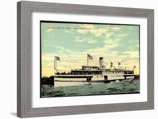 Steamer S.S. City of Toledo, Detroit and Toledo-null-Framed Giclee Print